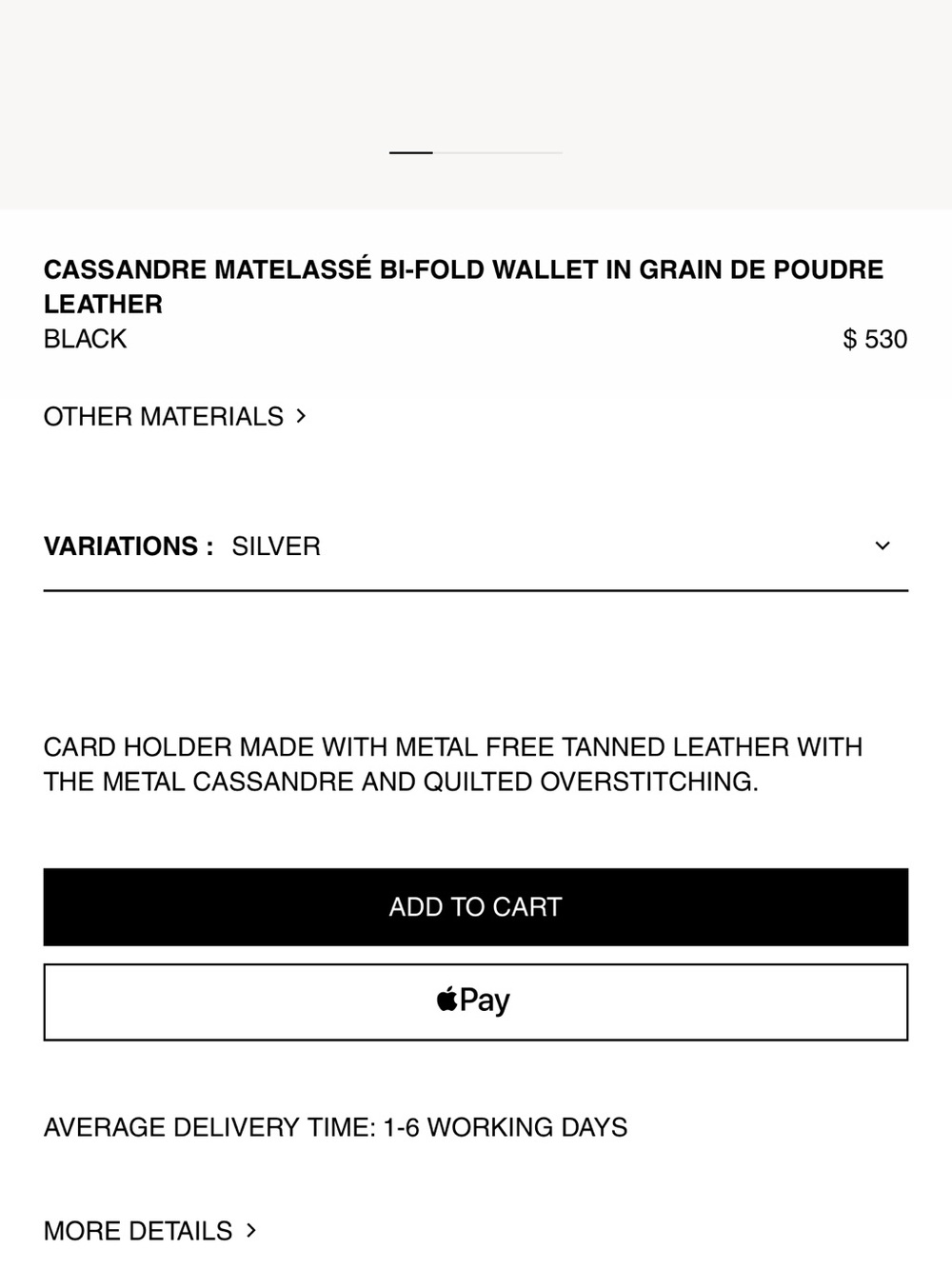 Saint Laurent Cassandre Matelasse Chevron Quilted bi fold wallet Silver Logo - Picture 7 of 17